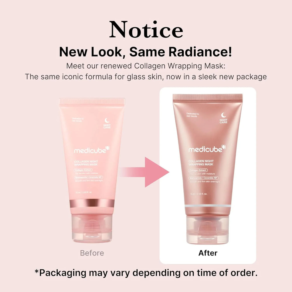 Medicube Collagen Night Wrapping Mask 75ml – Korean Overnight Peel-Off Mask for Firmer, Glowing Skin